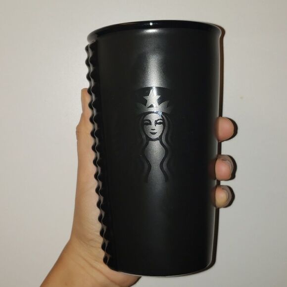 Starbucks 2015 Black Matte Studded Ceramic Hot Cup 10oz Tall - Picture 7 of 7